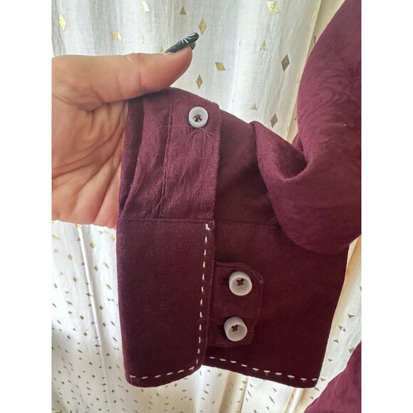 ZAGIRI Men's 100% Cotton Western Button Down White Stitching Detail Shirt L - Picture 3 of 8